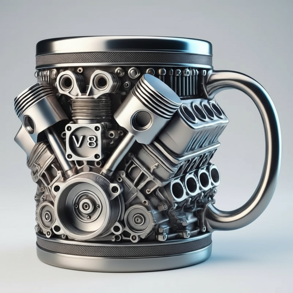 Sovere Engine Style Decorative Metal Mug for Car Lovers - Mechanical Coffee Cup 2