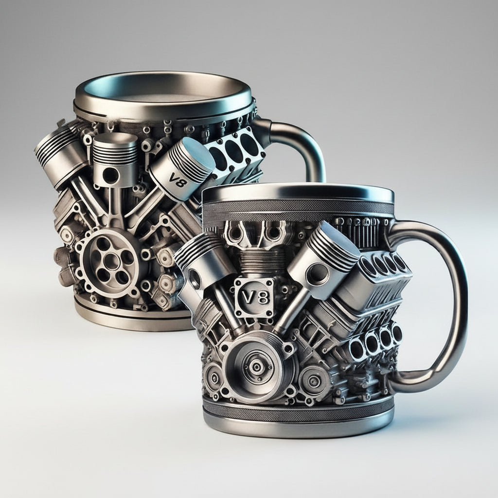 Sovere Engine Style Decorative Metal Mug for Car Lovers - Mechanical Coffee Cup 3