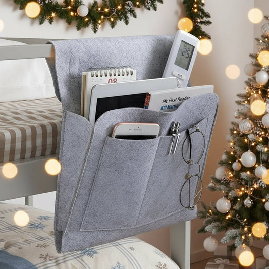 Sovere Felt Bedside Organizer Caddy with Cable Management - Nightstand Storage Solution 0