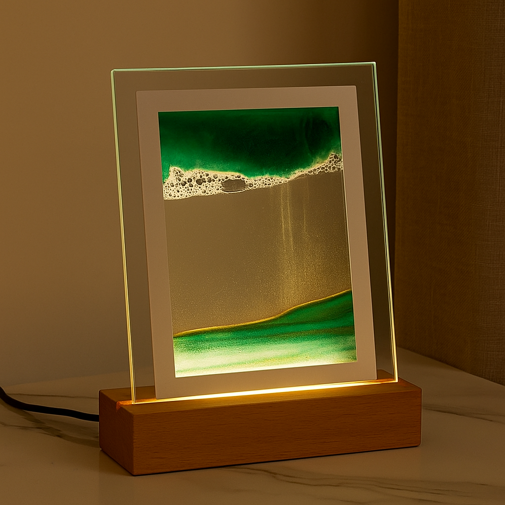 Sovere Flowing Sand Art Table Lamp with Warm LED Lighting for Living Room and Bedroom 2