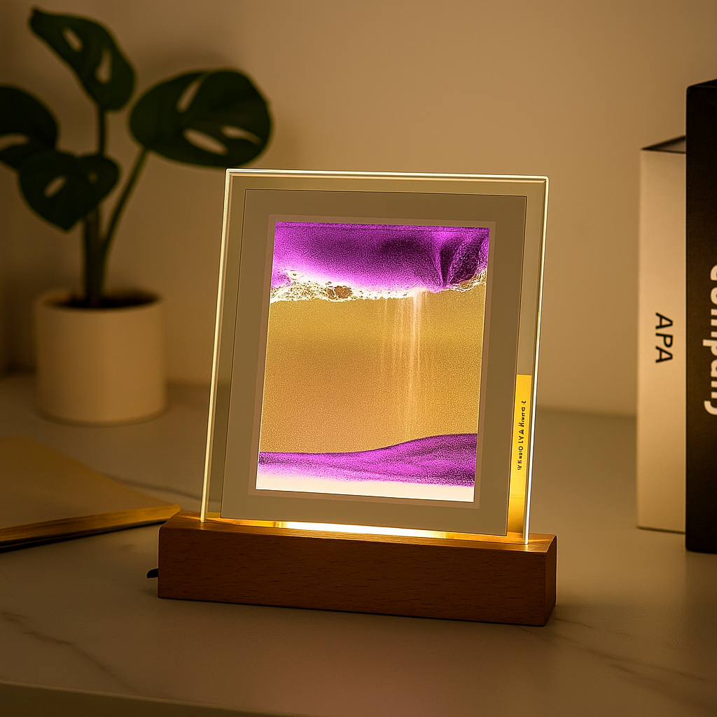 Sovere Flowing Sand Art Table Lamp with Warm LED Lighting for Living Room and Bedroom 7