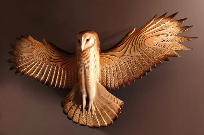 Sovere Handcrafted Owl Wall Art Sculpture in Natural Wood Finish for Unique Home Decor 1