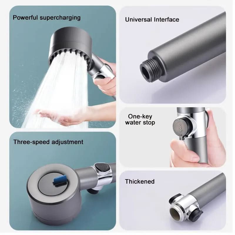 Sovere High Pressure Filtered Shower Head with Massage Function and Stop Button 7