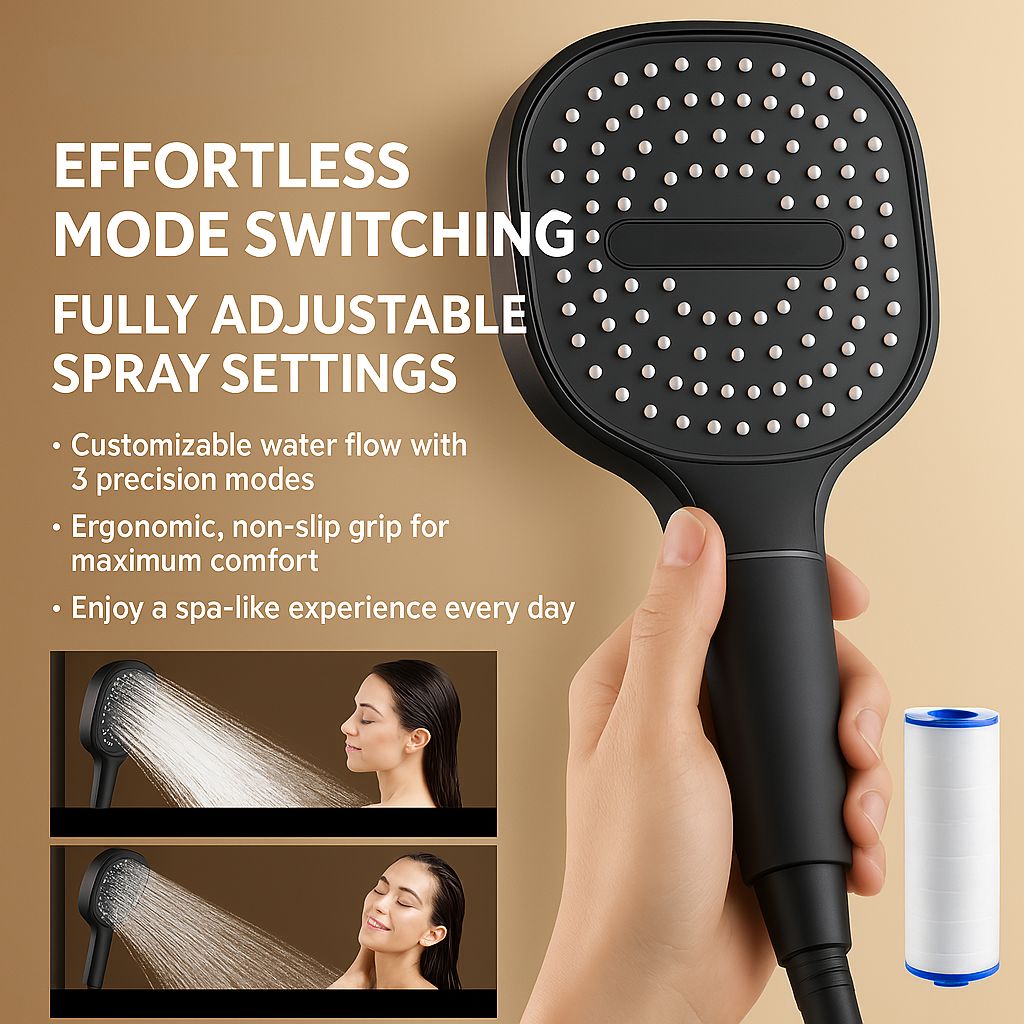 Sovere High Pressure Shower Head with Turbo Boost Filtration & 3 Spray Modes 7