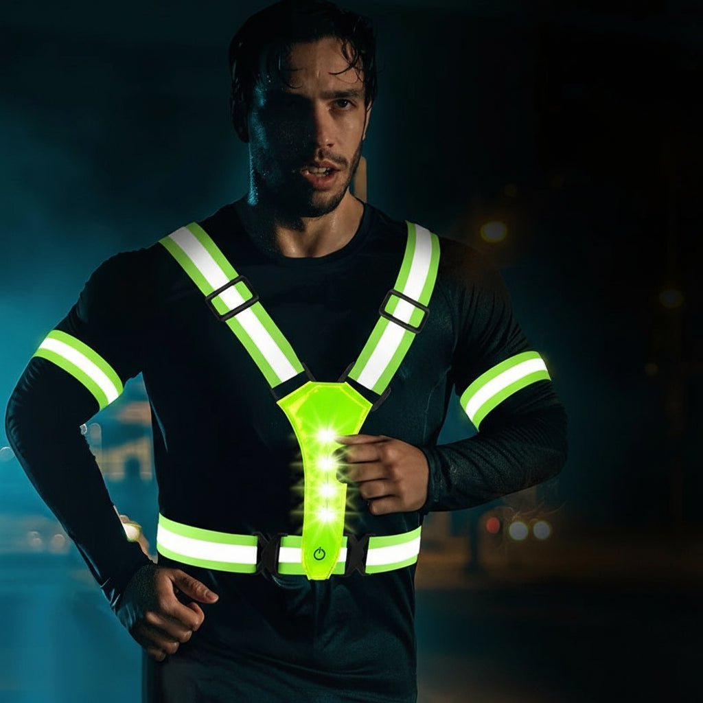Sovere High Visibility LED Safety Vest with Reflective Strips for Runners and Cyclists 0