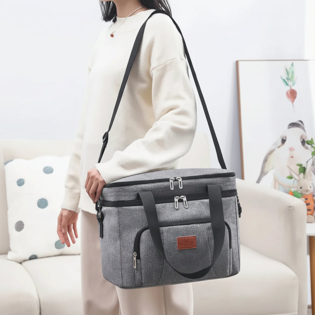 Sovere Insulated Lunch Bag, Large Capacity Double Layer Cooler Tote for Travel & Picnics 2