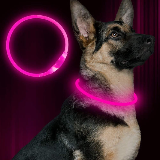 Sovere LED Dog Collar with Rechargeable Light, Adjustable Size, Waterproof Design for Nighttime Safety 0