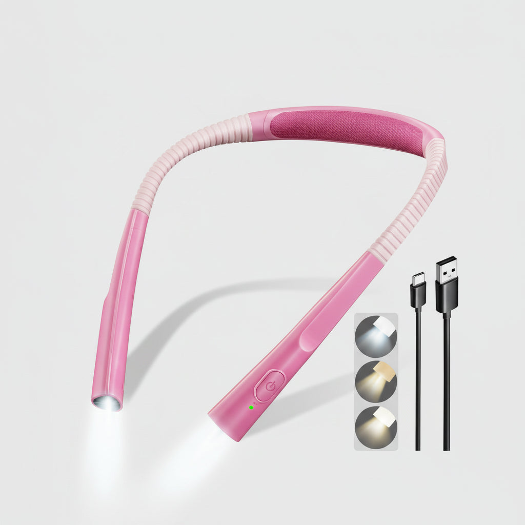 Sovere LED Neck Reading Light with 3 Color Modes, Rechargeable, Adjustable Brightness 0