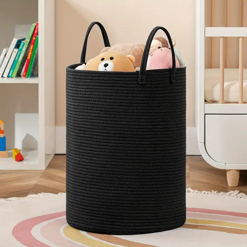 Sovere Large Cotton Rope Laundry Hamper with Handles for Modern Home Decor 9