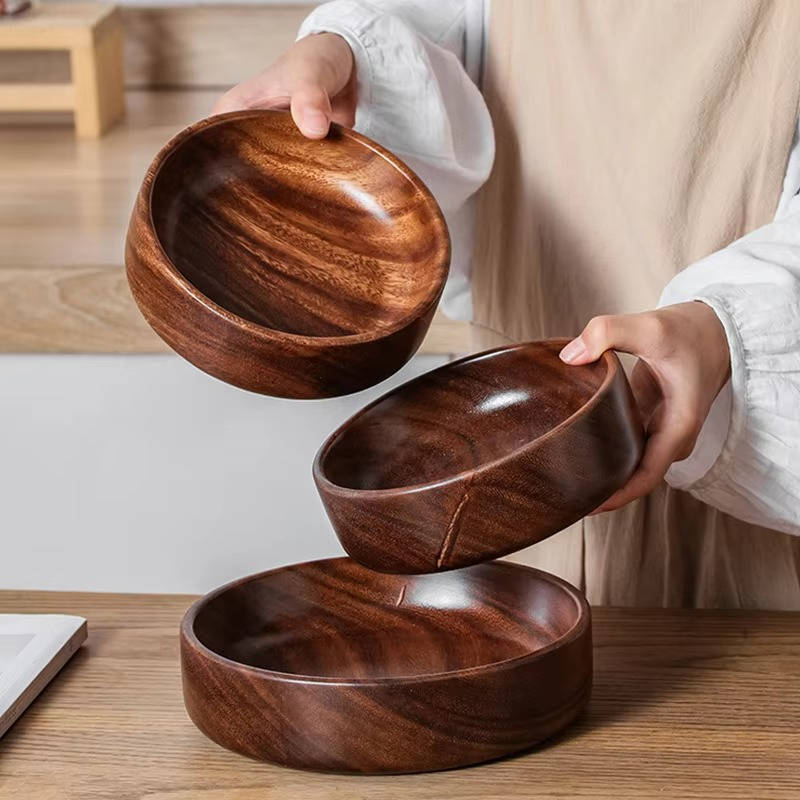 Sovere Large Wooden Salad Bowl - Elegant Serving Dish for Fruits and Salads 0