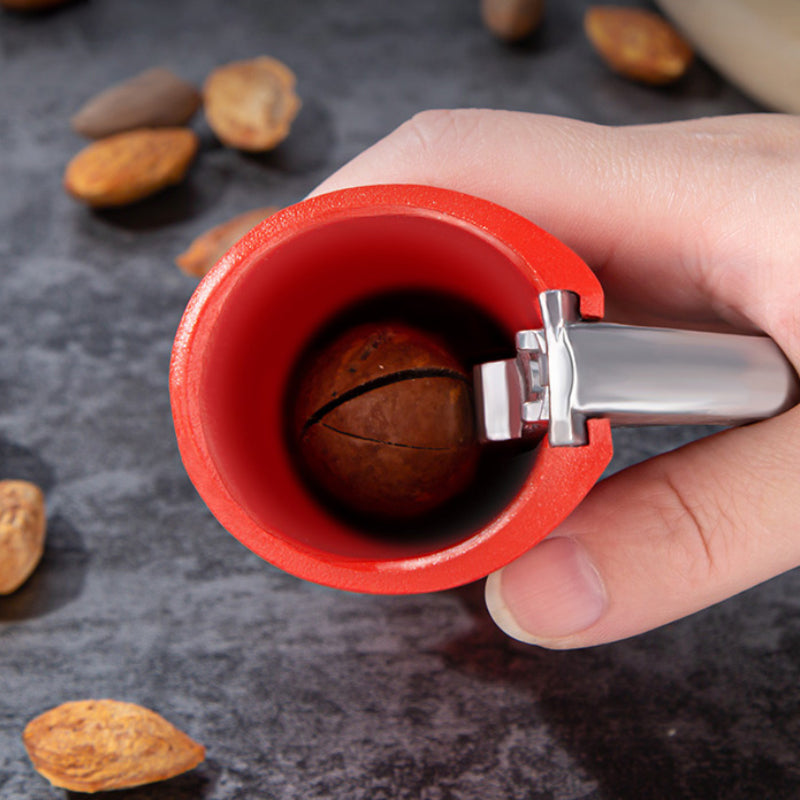 Sovere Lever Nutcracker Tool with Ergonomic Handle for Easy Shell Cracking - Red/Black 5