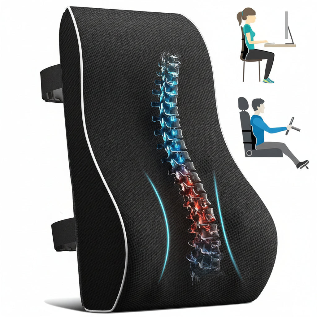 Sovere Lumbar Support Pillow for Office Chair, Memory Foam Back Support Cushion 0