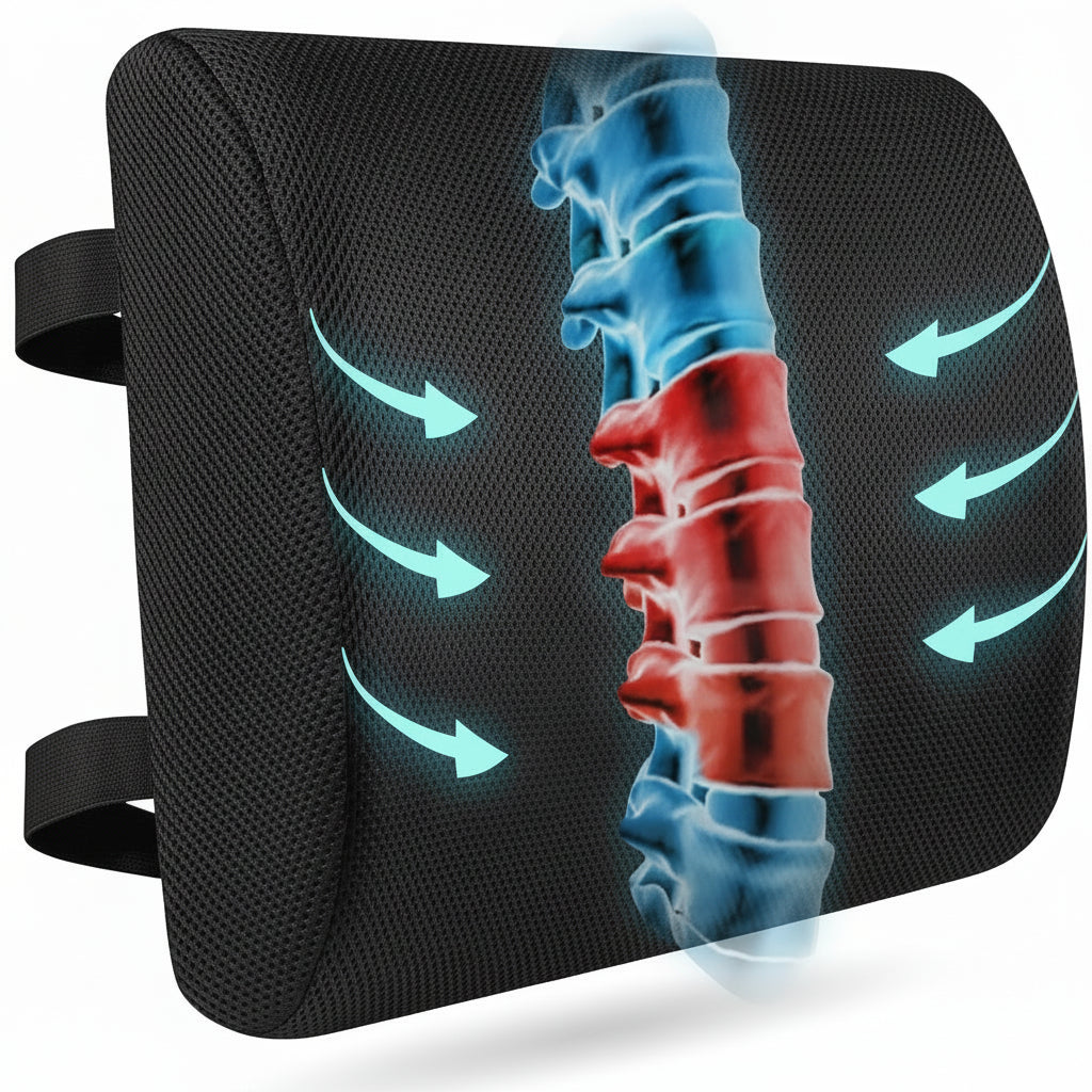 Sovere Lumbar Support Pillow for Office Chair, Memory Foam Back Support Cushion 2