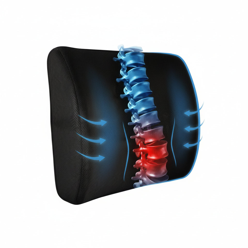 Sovere Lumbar Support Pillow for Office Chair, Memory Foam Back Support Cushion 3