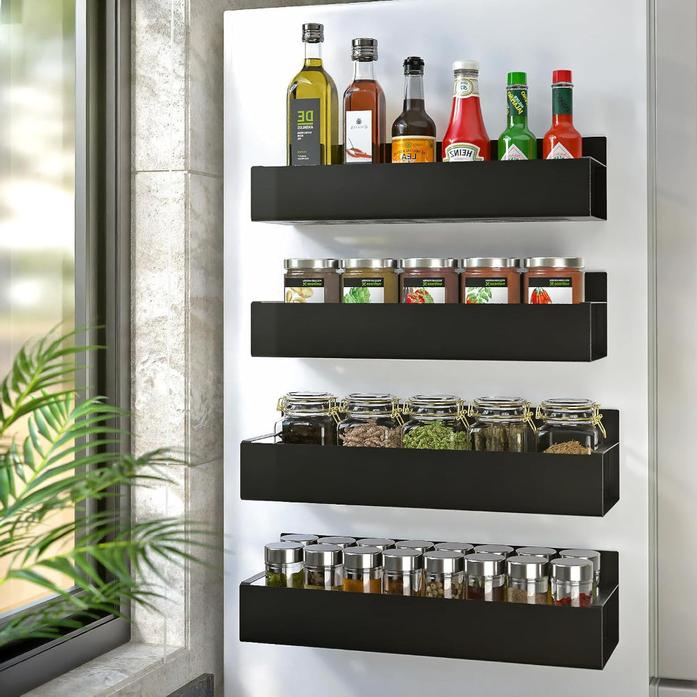 Sovere Magnetic Refrigerator Organizer Shelf - Durable Metal, Space-Saving Storage Solution for Kitchen 0