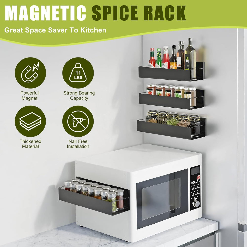 Sovere Magnetic Refrigerator Organizer Shelf - Durable Metal, Space-Saving Storage Solution for Kitchen 1