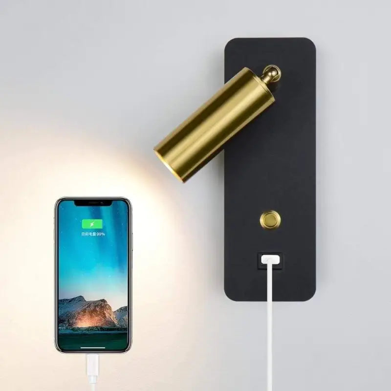 Sovere Modern Adjustable Bedside Wall Light with USB Charging and Sconce Design 1
