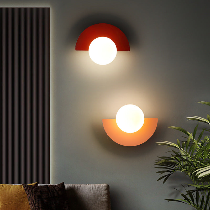 Sovere Modern Glass Globe Wall Sconce, Semi-Circle Design for Ambient Lighting 2