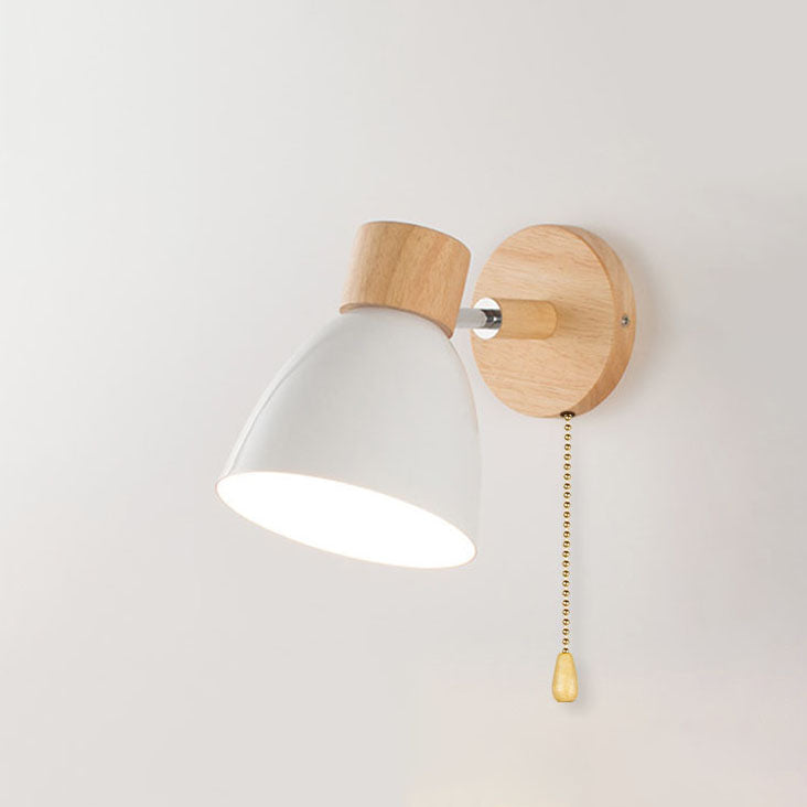 Sovere Modern Macaron Wall Light with Adjustable Angle and Natural Wood Accents 0
