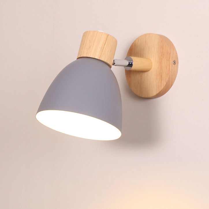 Sovere Modern Macaron Wall Light with Adjustable Angle and Natural Wood Accents 10