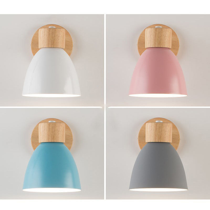 Sovere Modern Macaron Wall Light with Adjustable Angle and Natural Wood Accents 2