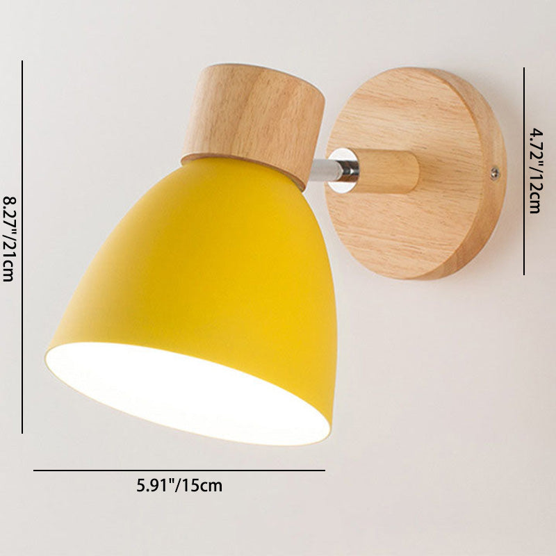 Sovere Modern Macaron Wall Light with Adjustable Angle and Natural Wood Accents 4