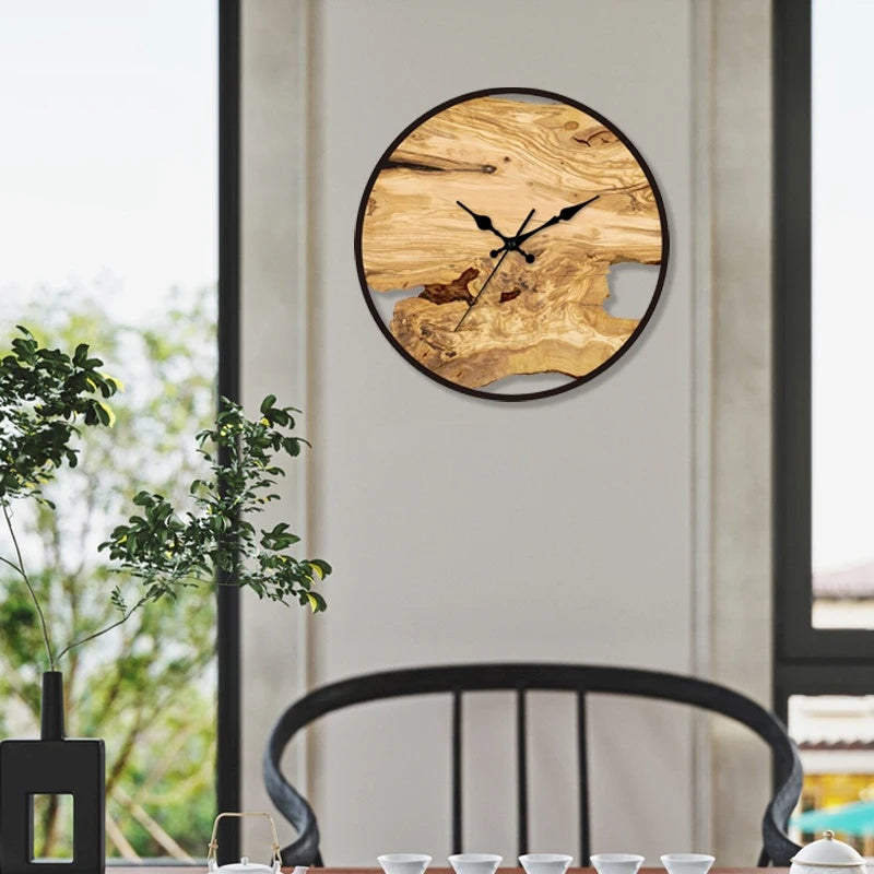 Sovere Modern Wall Clock Decor with Wood-Effect Face and Quiet Movement, 30 cm 2