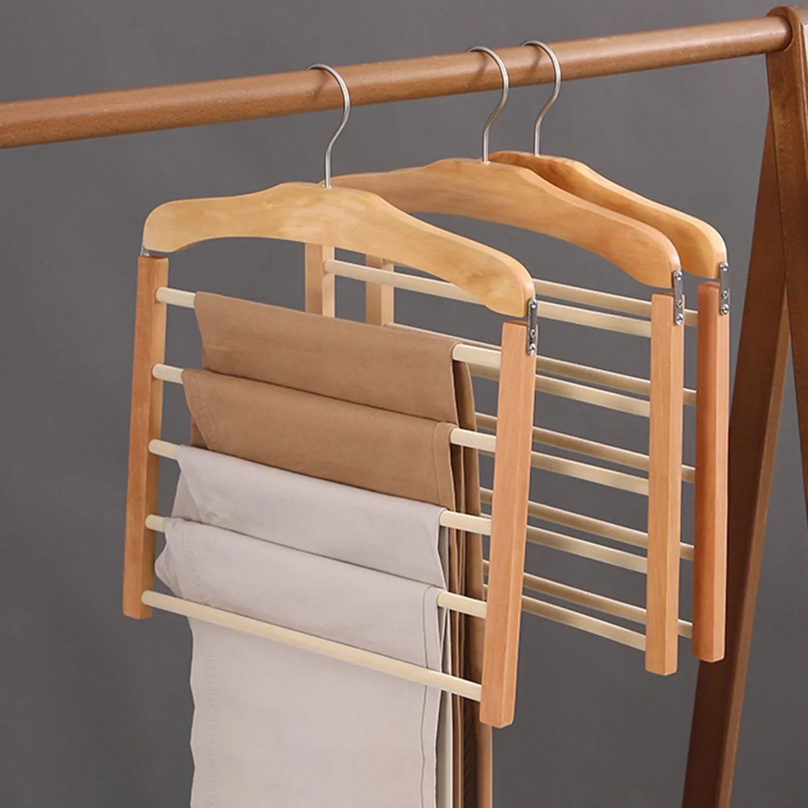Sovere Multi-Bar Trouser Organizer Hanger for Pants, Space-Saving Closet Storage 4