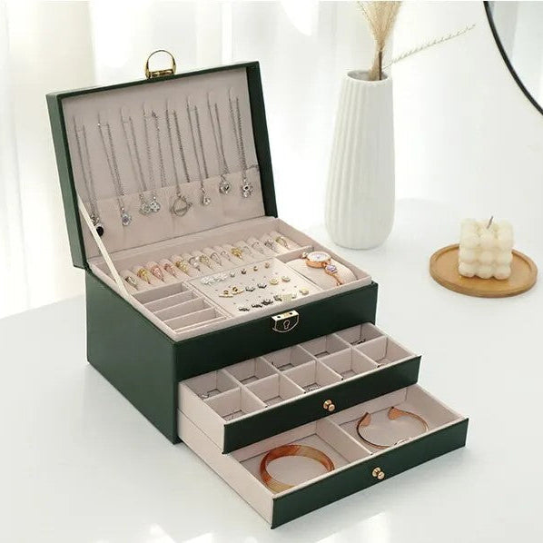 Sovere Multilayer Leather Jewelry Box for Women - Elegant Jewelry Organizer 4