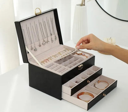 Sovere Multilayer Leather Jewelry Box for Women - Elegant Jewelry Organizer 8
