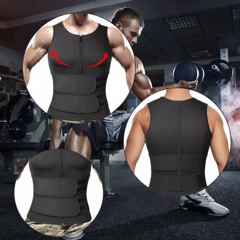 Sovere Neoprene Sauna Vest for Men - Weight Loss Sweat Vest for Fat Burning and Core Support 2