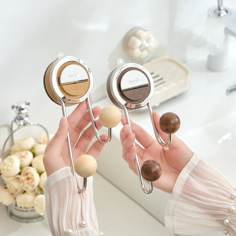 Sovere No-Drill Suction Toilet Paper Holder Stand with Wood-Grain Design and Stainless Steel Finish 6