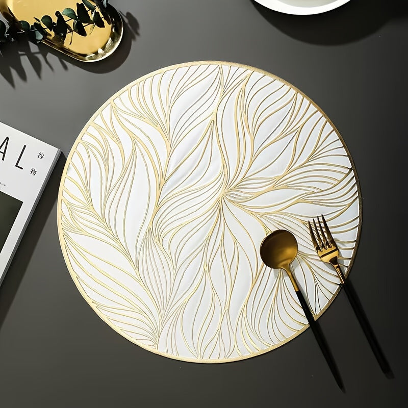 Sovere Round Gold Placemats | Heat-Resistant Table Mats for Elegant Dining 4