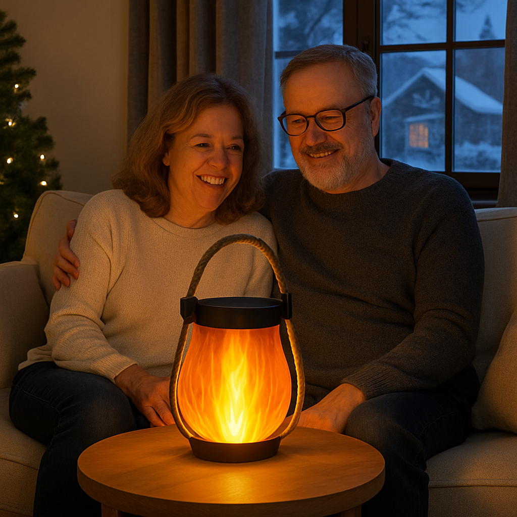 Sovere Solar Lanterns with LED Flame-Effect Lighting, USB Rechargeable Camping Lights 0