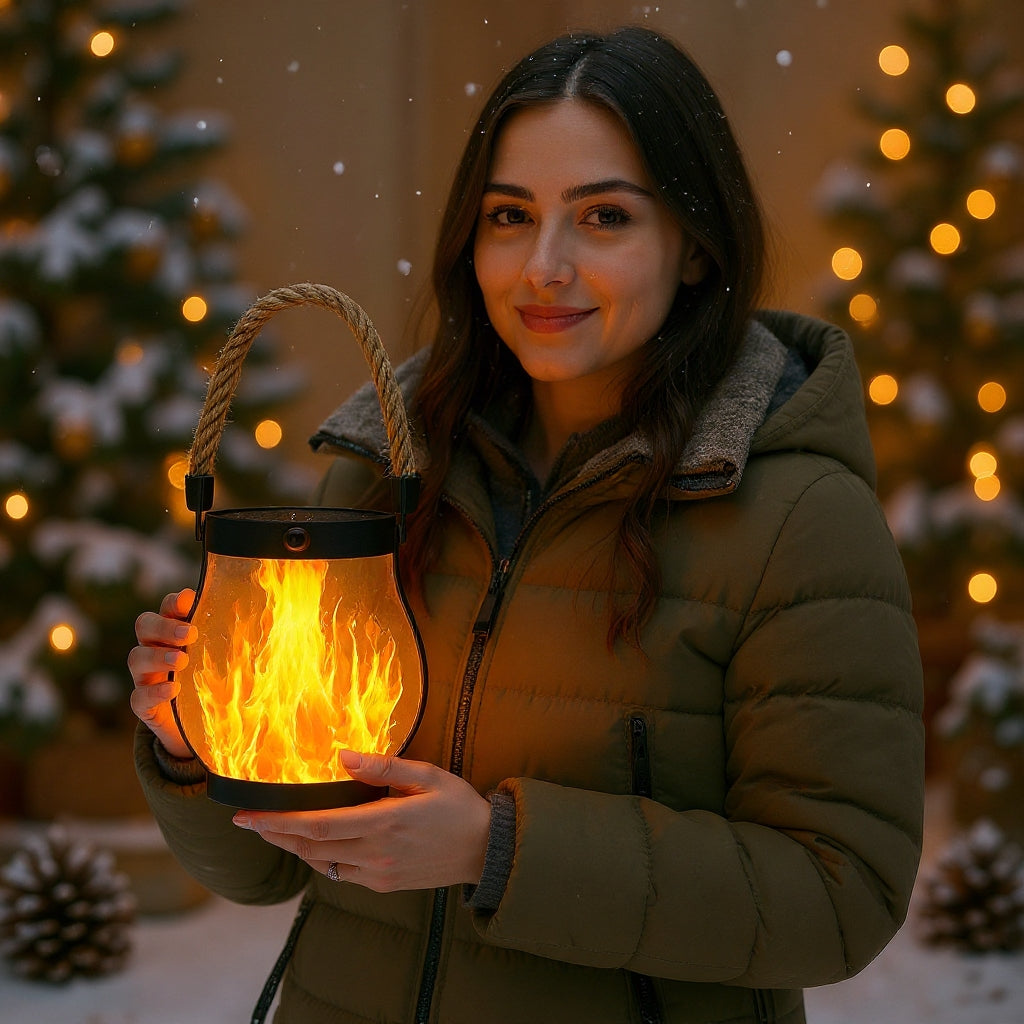 Sovere Solar Lanterns with LED Flame-Effect Lighting, USB Rechargeable Camping Lights 3