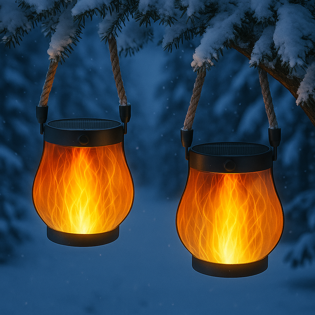 Sovere Solar Lanterns with LED Flame-Effect Lighting, USB Rechargeable Camping Lights 5