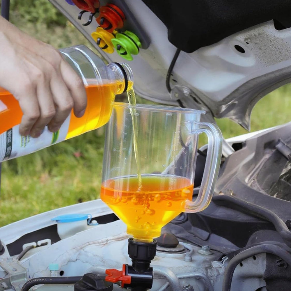 Sovere Spill Proof Engine Oil Funnel Kit with Adapters for Car Oil Changes 2