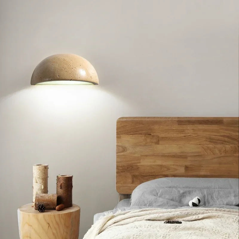 Sovere Stone Wall Light Sconce - Warm LED Glow for Modern Rustic Interiors 3
