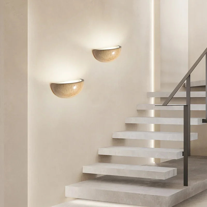 Sovere Stone Wall Light Sconce - Warm LED Glow for Modern Rustic Interiors 4