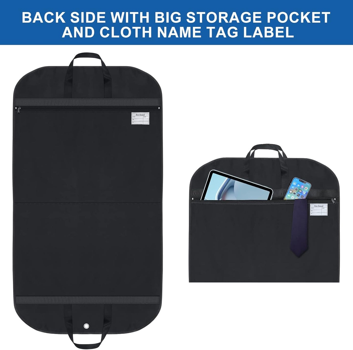 Sovere Waterproof Oxford Garment Bag for Suits and Dresses with Gusset and Pockets 2