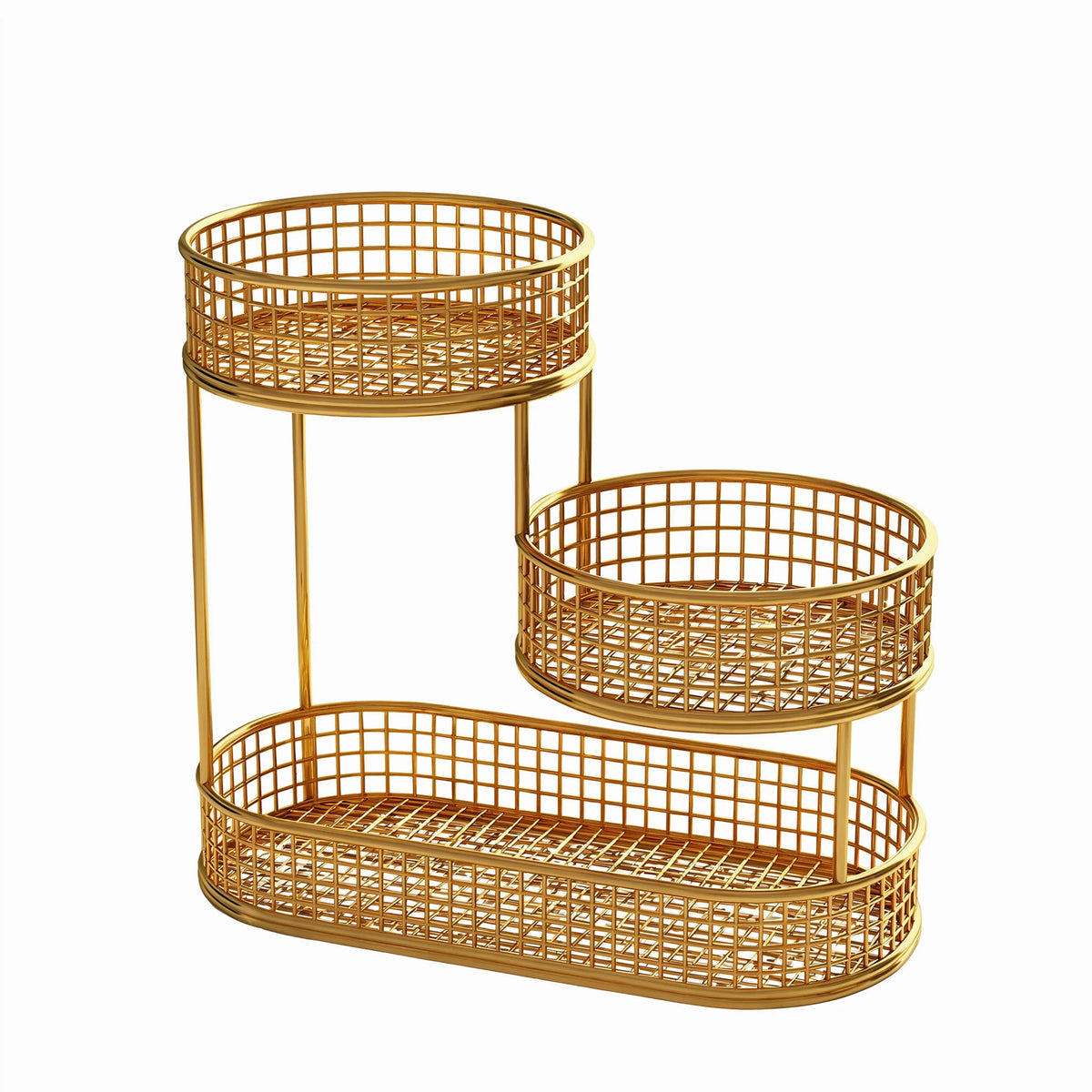 Stainless Steel Fruit Basket Stand Multi-Tier Kitchen & Dining Table Organizer 0