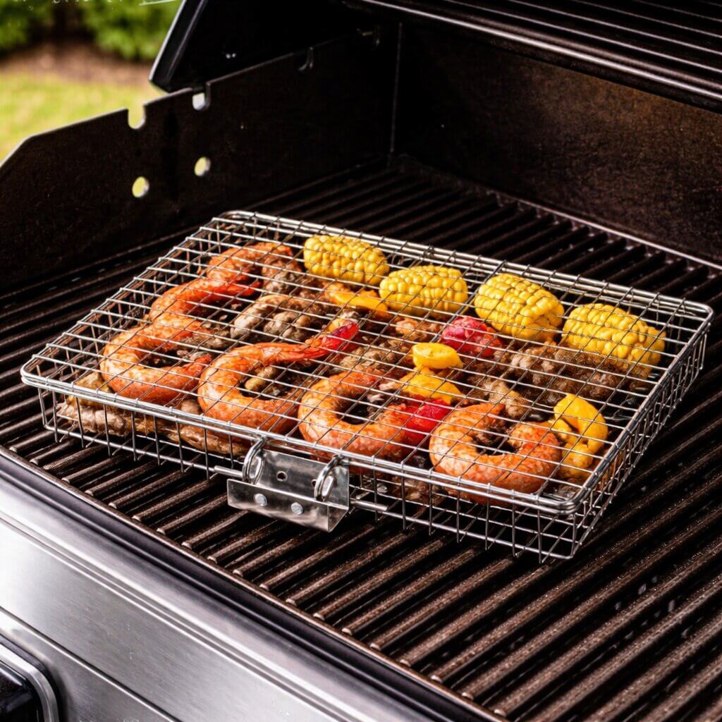 Stainless Steel Grill Basket – Wire Rack for Fish and Vegetables on the Barbecue 3