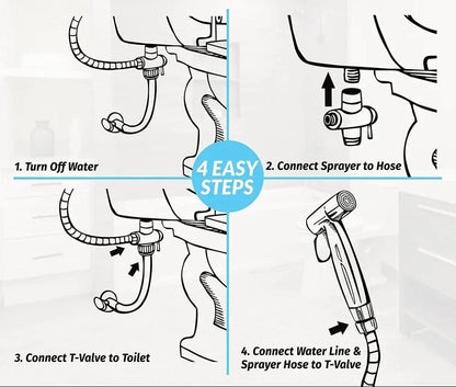 Stainless Steel Handheld Bidet Sprayer | Self-Cleaning Nozzle | Adjustable Pressure | No-Drill Installation 4