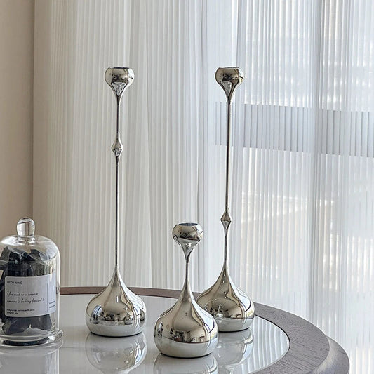 Stainless Steel Metal Candlestick Holder Romantic Table Decoration 1