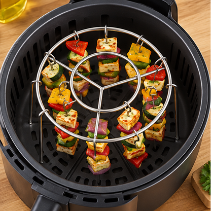 Royelle Stainless Steel Air Fryer Skewer Rack Round Kebab Holder
