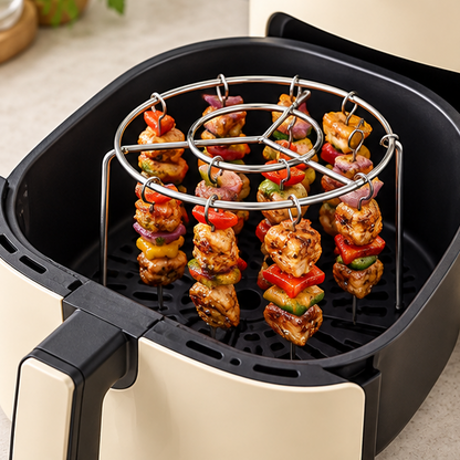 Royelle Stainless Steel Air Fryer Skewer Rack Round Kebab Holder