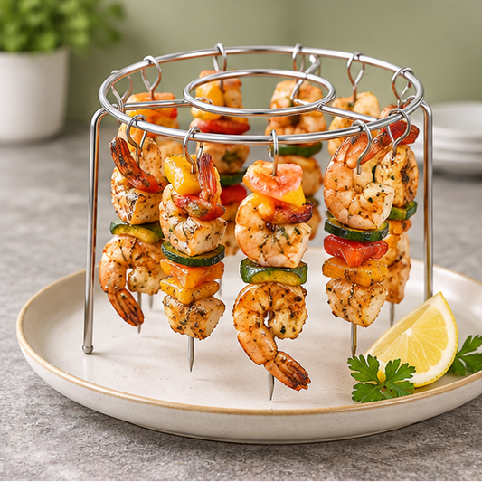 Royelle Stainless Steel Air Fryer Skewer Rack Round Kebab Holder