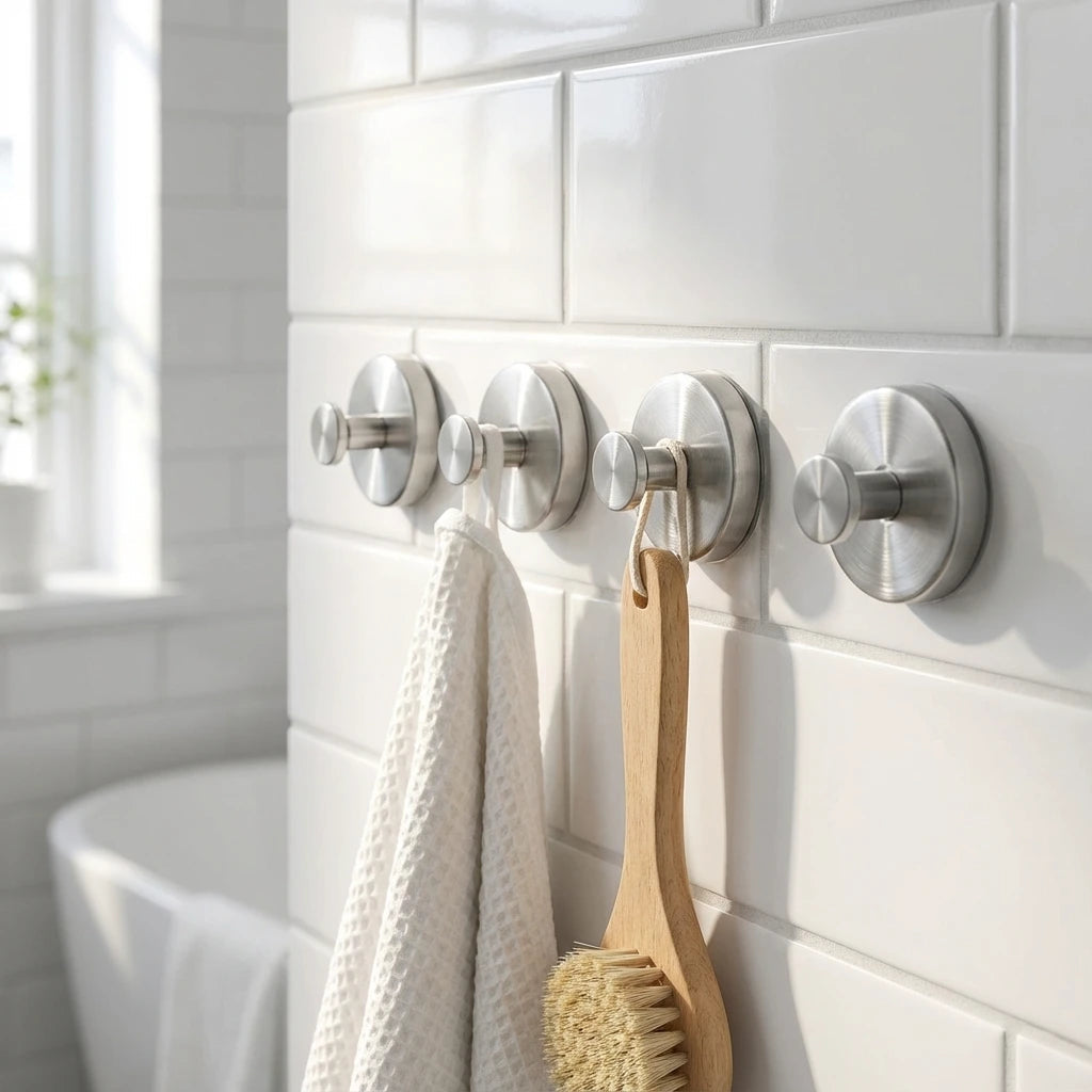 Suction Hooks Stainless Steel 6x6 cm No Drill 4 Pack 6