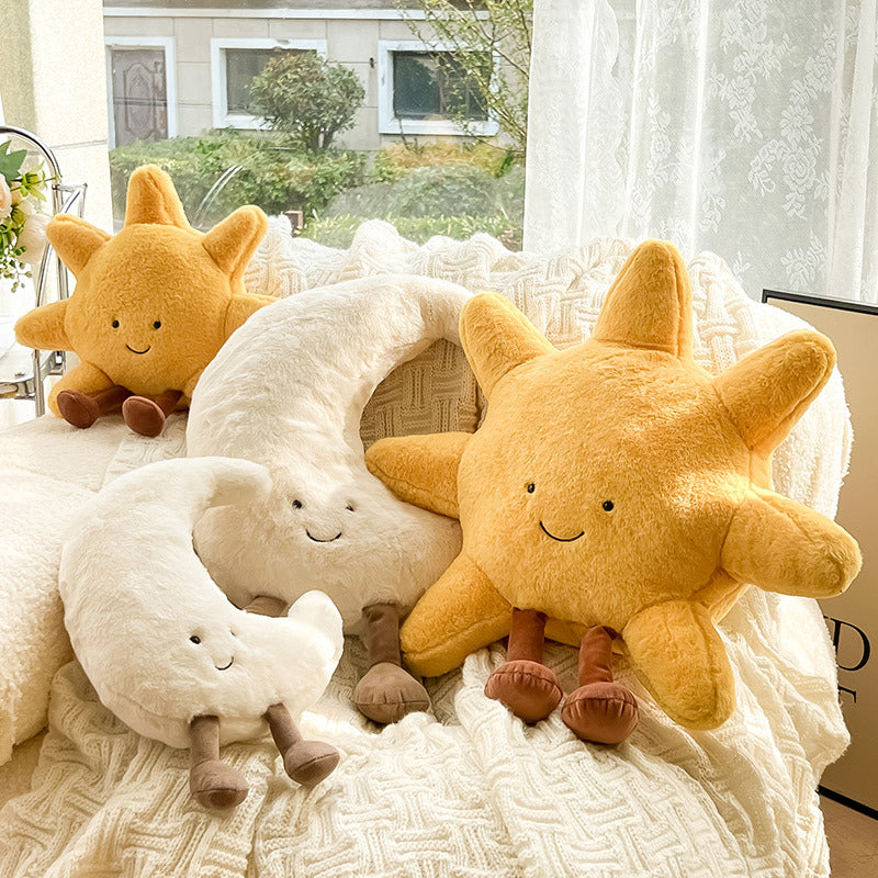 Sun and Moon Plush Pillow – Soft Velvet Cushion for Bedroom & Nursery Decor 5