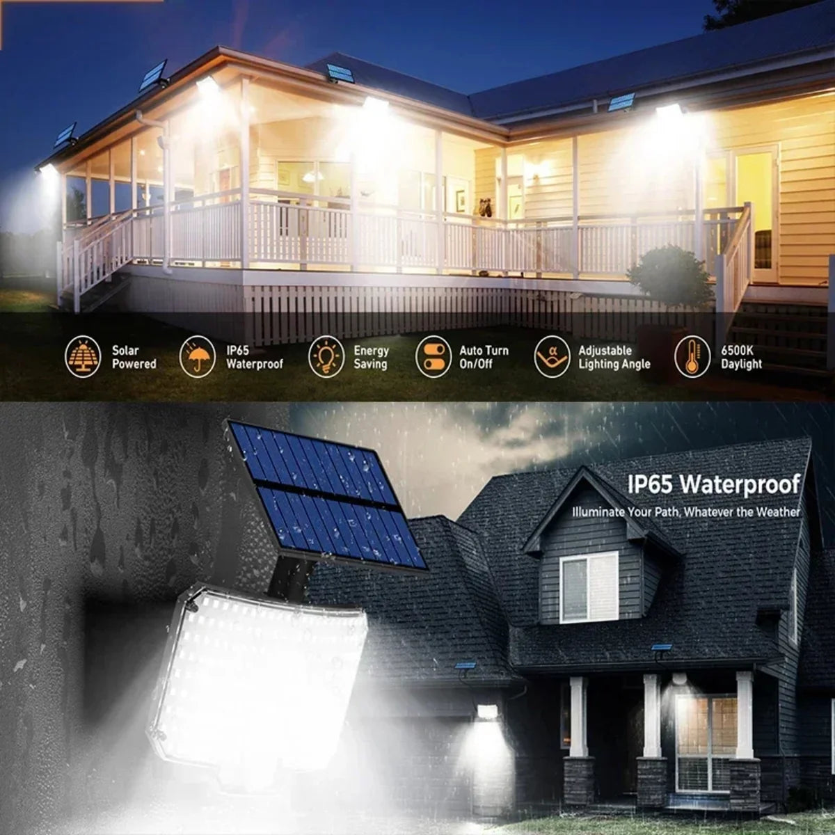 Super Bright Solar Outdoor Wall Light with Motion Sensor IP65 & 3 Lighting Modes 4